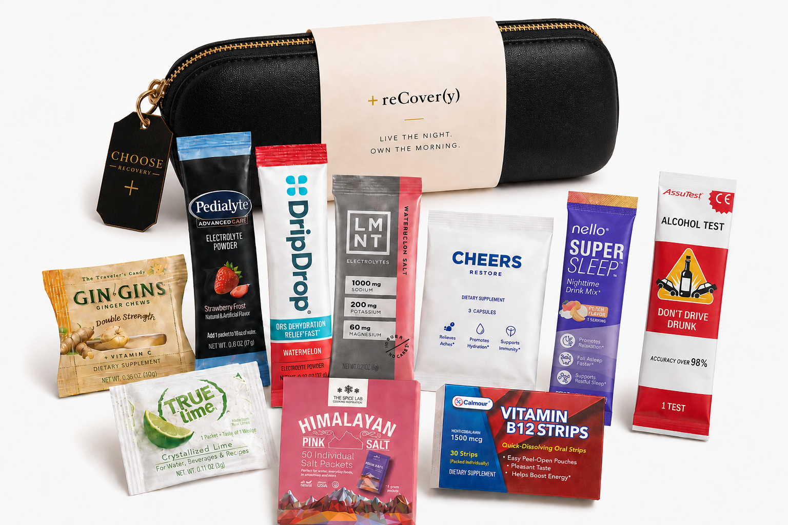 +reCover(y) Wellness HangOver Kit For Parties, Weddings, Girls Trips, Bachelor, Festivals